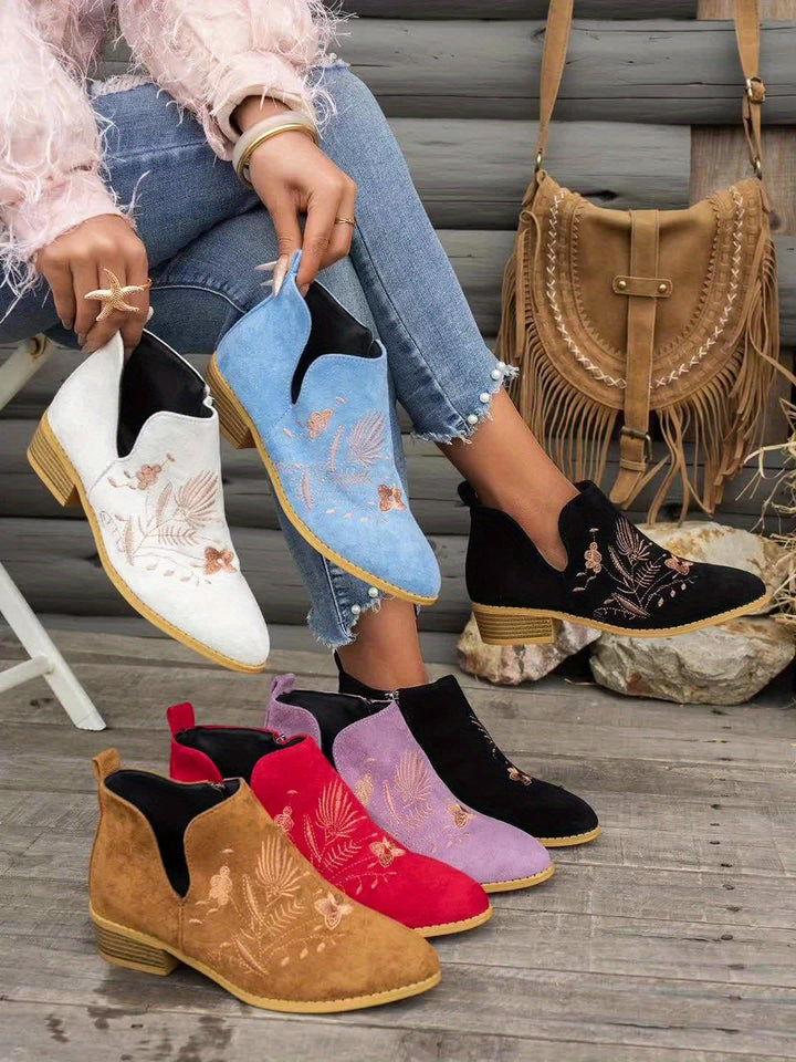 Halvinde | Femme Bottines Brodées Talon Bas — vue 17