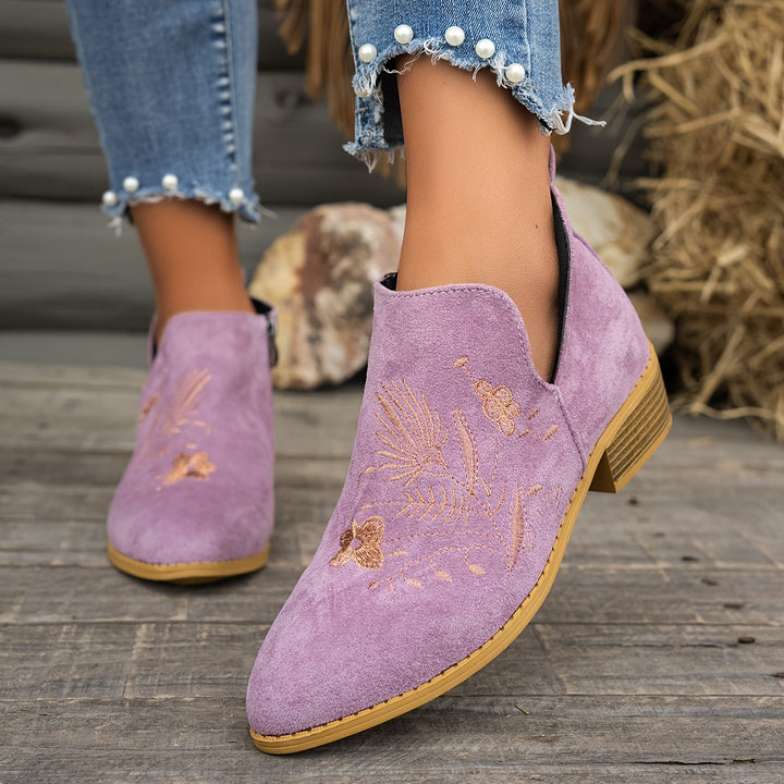 Halvinde | Femme Bottines Brodées Talon Bas — vue 5