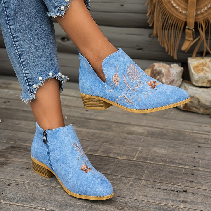Halvinde | Femme Bottines Brodées Talon Bas — vue 6