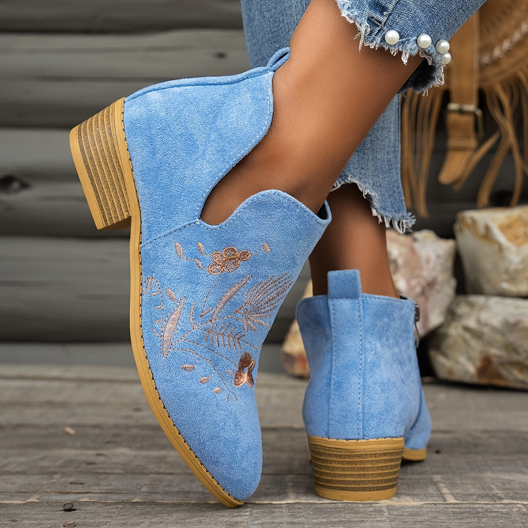 Halvinde | Femme Bottines Brodées Talon Bas — vue 8