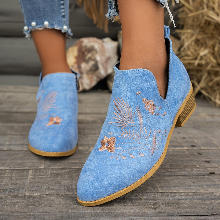 Halvinde | Femme Bottines Brodées Talon Bas — vue 9