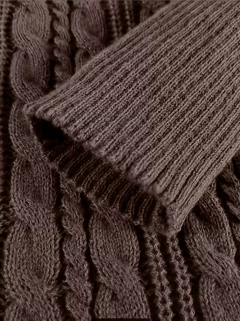 Thélvorde | Femme Robe Pull Capuche Torsadée - Dark Grey - Image 6