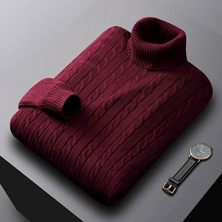 Thérvael | Homme Pull Col Roulé Torsadé - Image 10