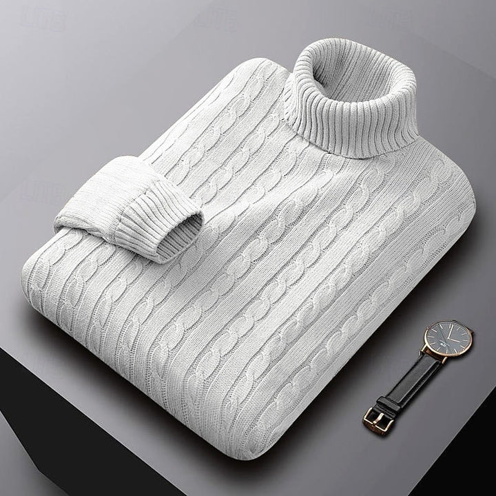 Thérvael | Homme Pull Col Roulé Torsadé - Image 2