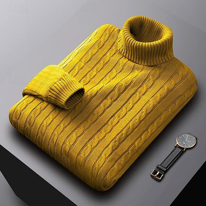 Thérvael | Homme Pull Col Roulé Torsadé - Image 4