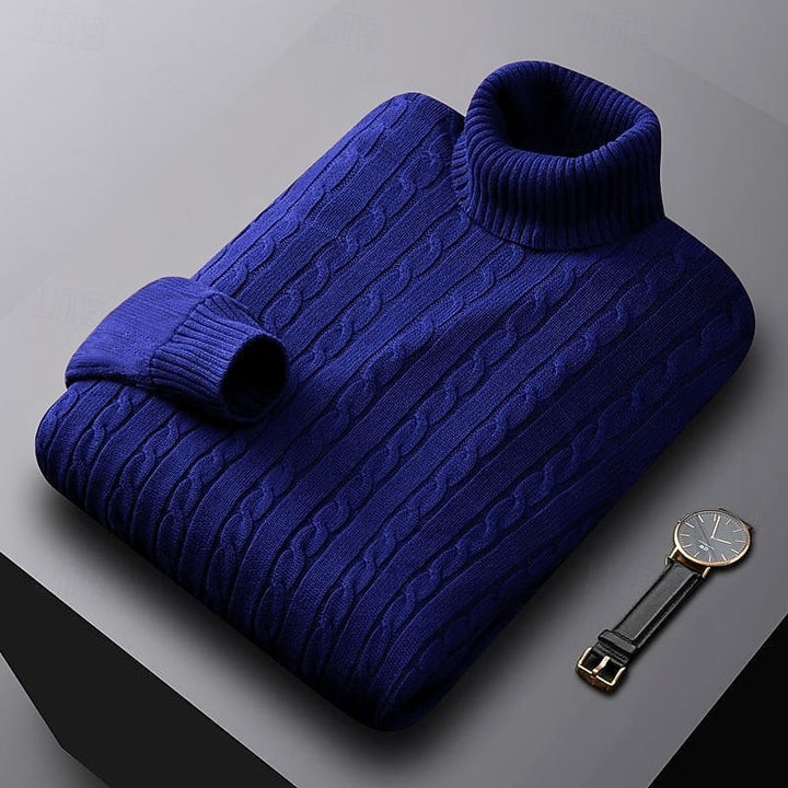 Thérvael | Homme Pull Col Roulé Torsadé - Image 7