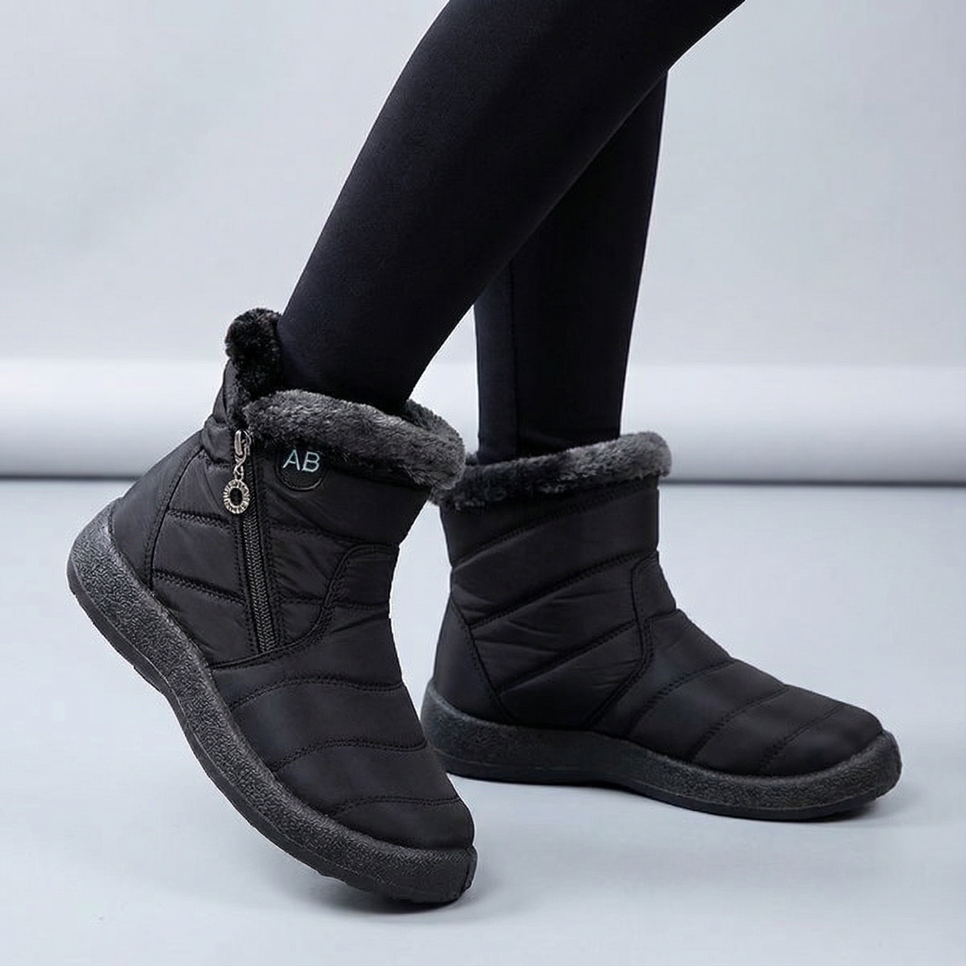 Thévane | Femme Bottines d'Hiver Imperméables Fourrure - Black - Image 1