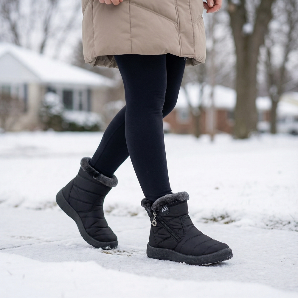 Thévane | Femme Bottines d'Hiver Imperméables Fourrure - Black - Image 2