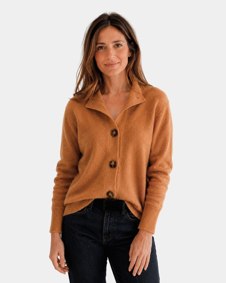 Tilvane | Gilet Femme Cachemire Col Chemise - Image 2