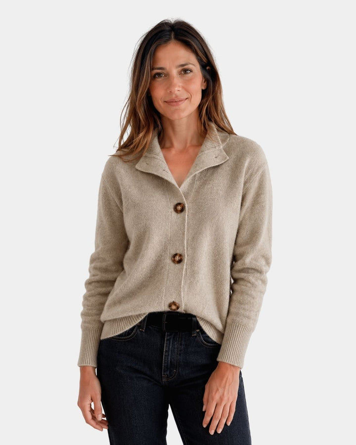 Tilvane | Gilet Femme Cachemire Col Chemise - Image 4