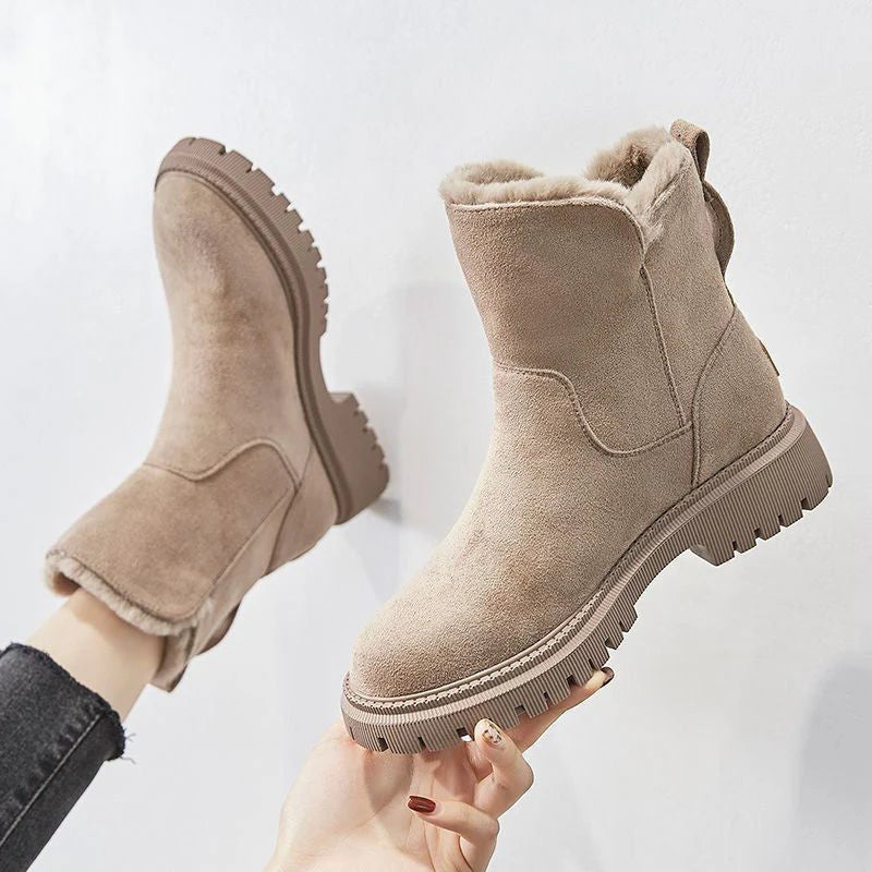 Tilvorne | Bottines d'hiver fourrées femme plateforme - Beige - Image 1
