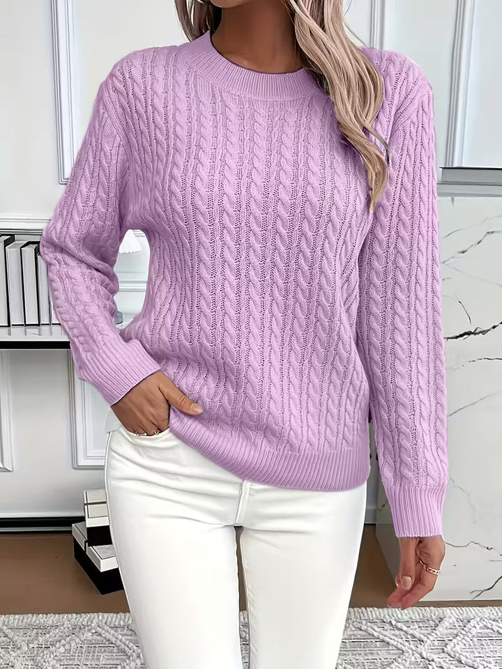 Calvinie | Femme Pull Torsadé Col Rond Manches Longues - Image 6