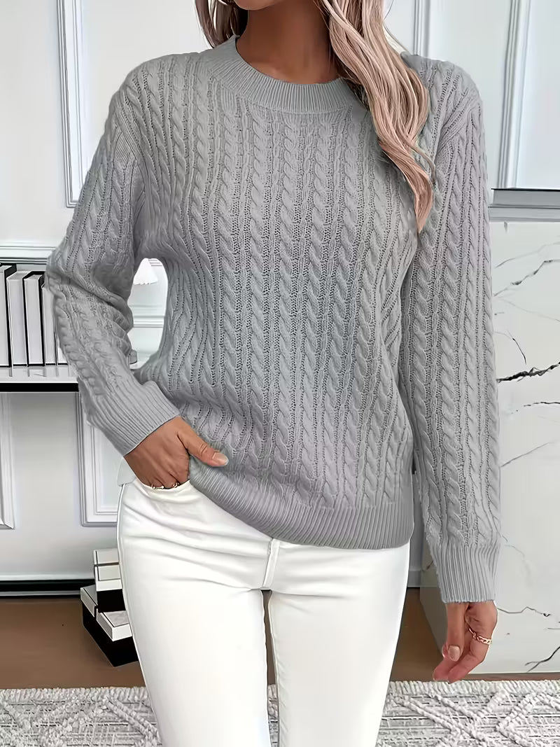 Calvinie | Femme Pull Torsadé Col Rond Manches Longues - Image 7