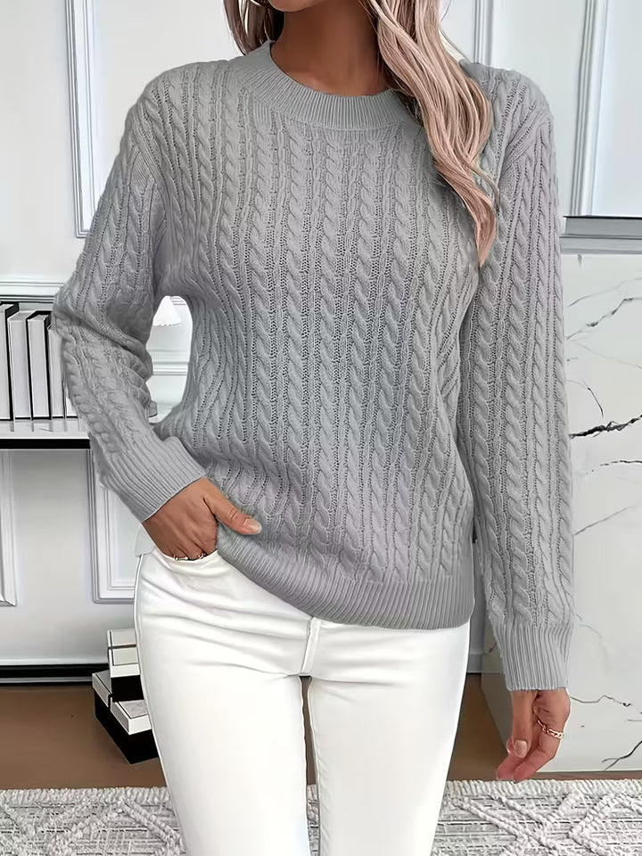 Calvinie | Femme Pull Torsadé Col Rond Manches Longues - Image 7