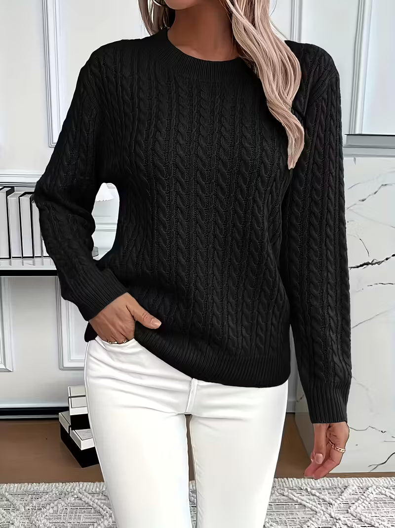Calvinie | Femme Pull Torsadé Col Rond Manches Longues — vue 8