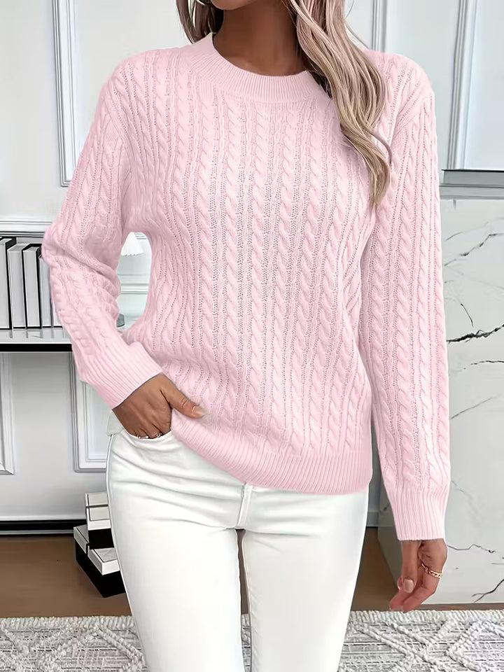 Calvinie | Femme Pull Torsadé Col Rond Manches Longues — vue 9