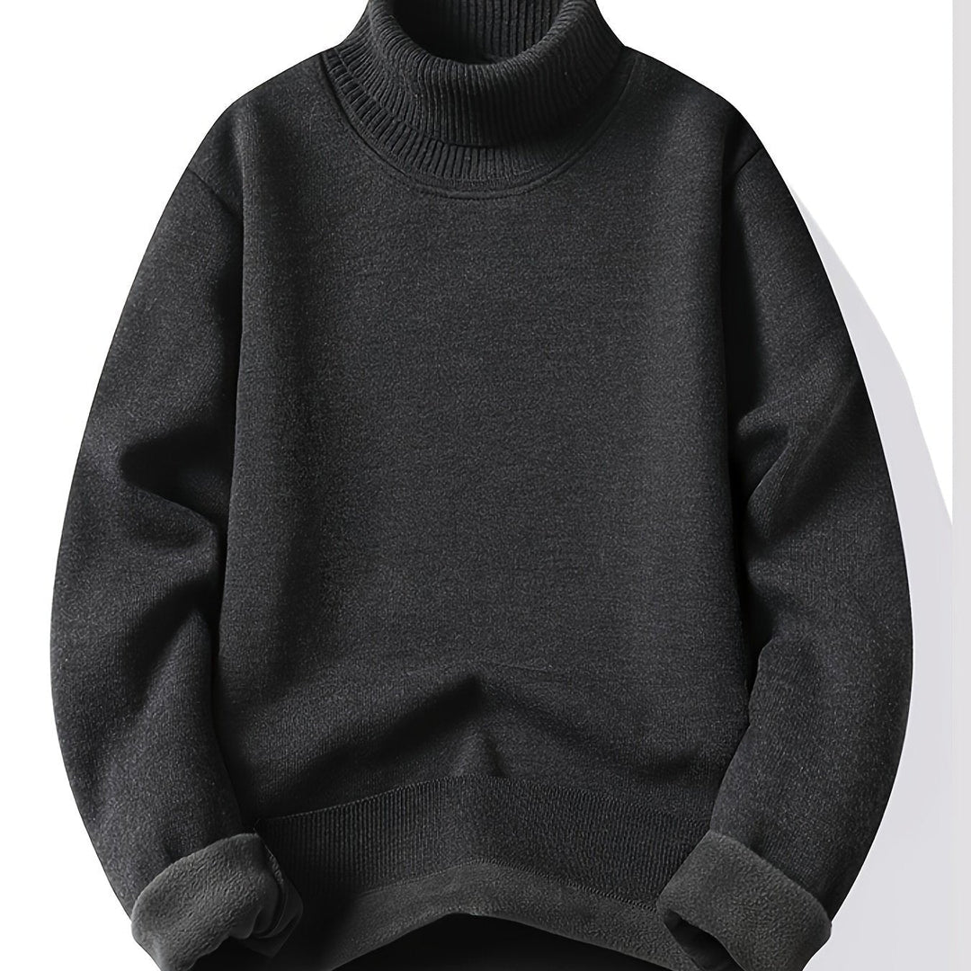 Tolvard | Homme Pull Col Roulé Doublé Hiver - Dark Grey - Image 1