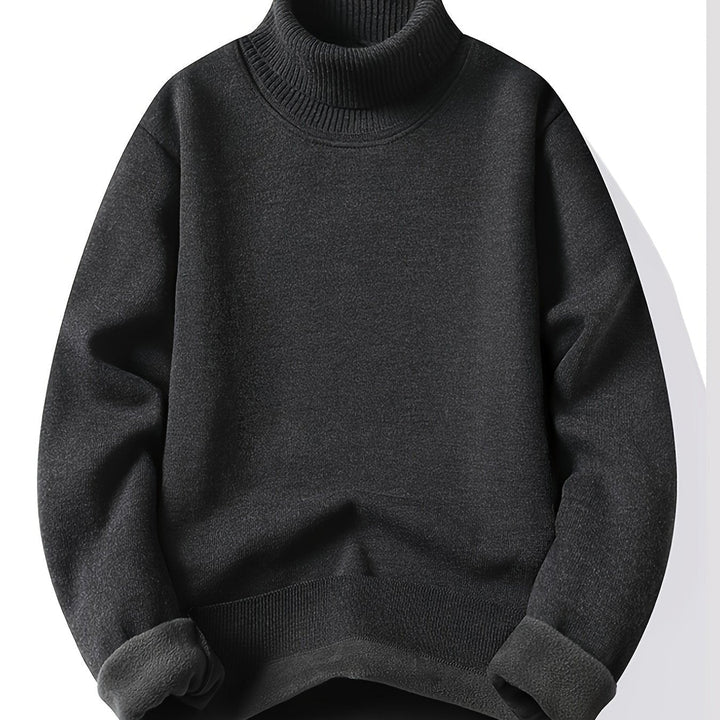 Tolvard | Homme Pull Col Roulé Doublé Hiver - Dark Grey - Image 1