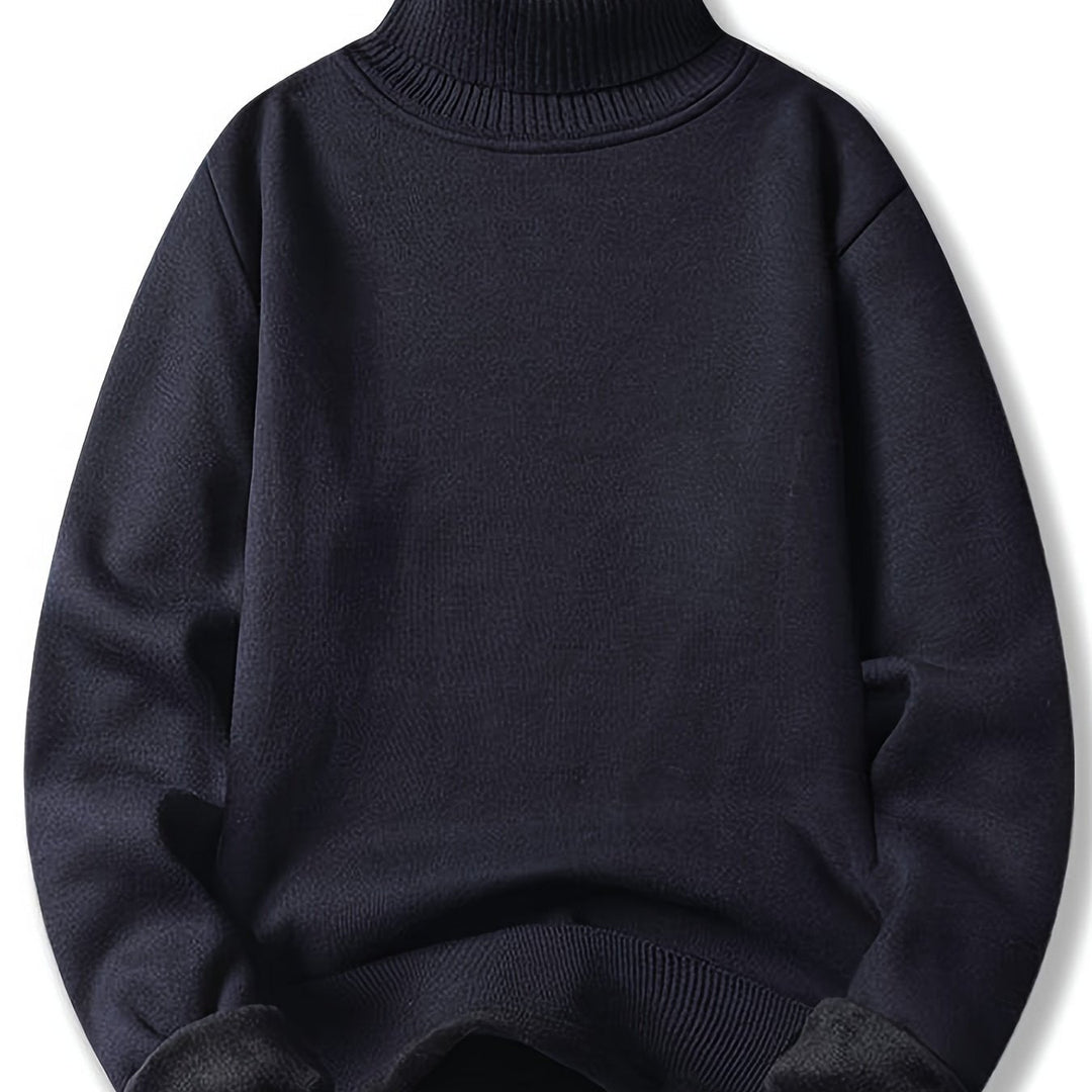 Tolvard | Homme Pull Col Roulé Doublé Hiver - Dark Grey - Image 12
