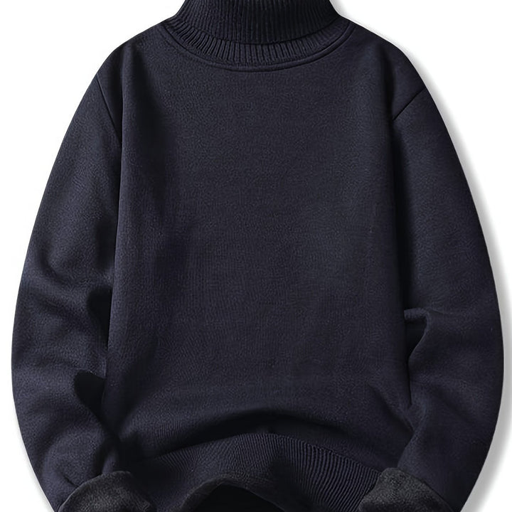 Tolvard | Homme Pull Col Roulé Doublé Hiver - Dark Grey - Image 12