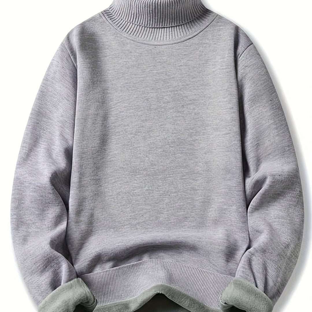 Tolvard | Homme Pull Col Roulé Doublé Hiver - Dark Grey - Image 16