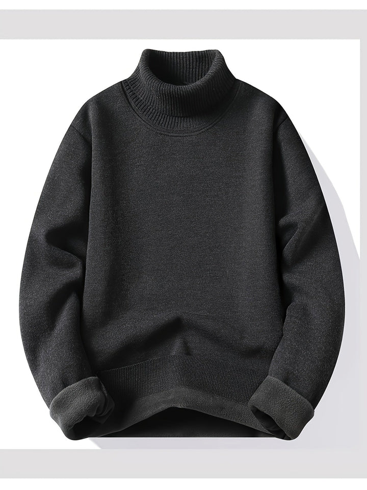 Tolvard | Homme Pull Col Roulé Doublé Hiver - Dark Grey - Image 2