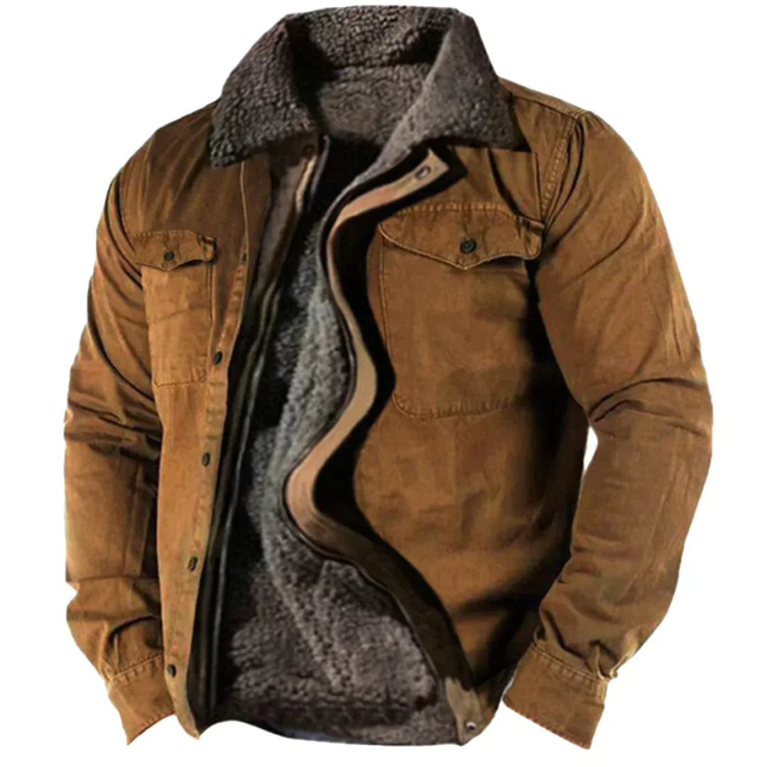 Torvald | Homme Veste Hiver Doublure Sherpa - Brown - Image 1
