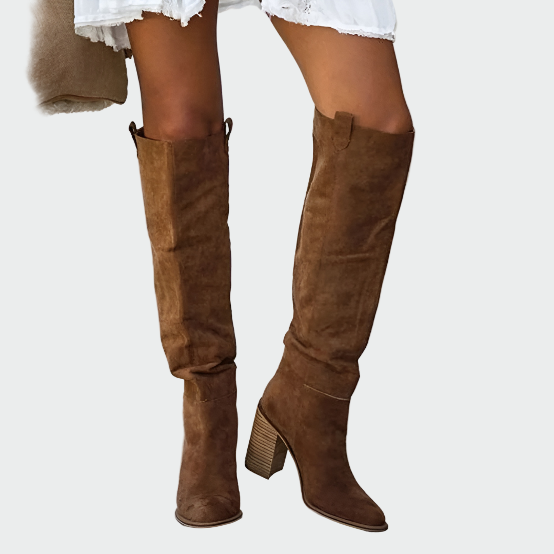 Valcyne | Bottes Femme Genou Talon Bloc - Image 1