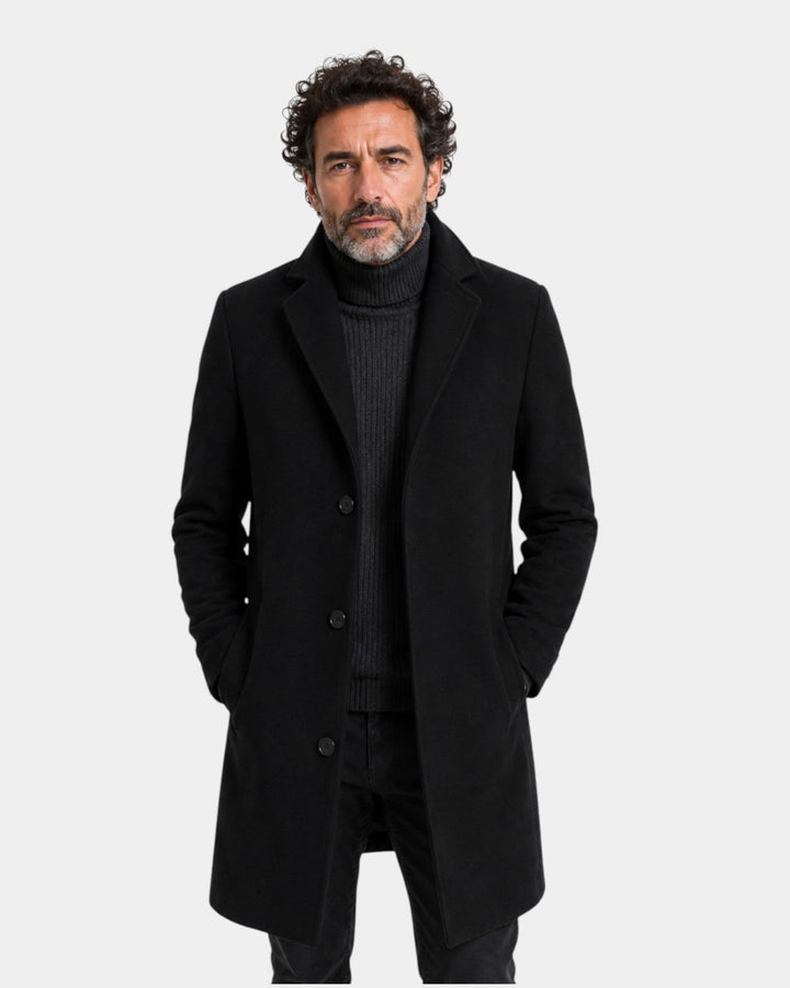 Valdric | Homme Manteau Laine Boutonné - Camel - Image 3