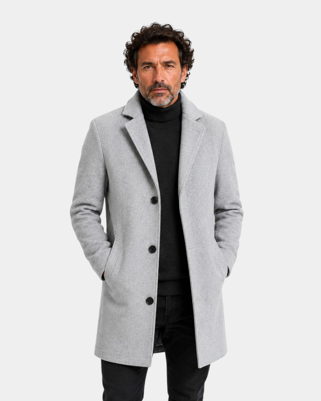 Valdric | Homme Manteau Laine Boutonné - Camel - Image 4