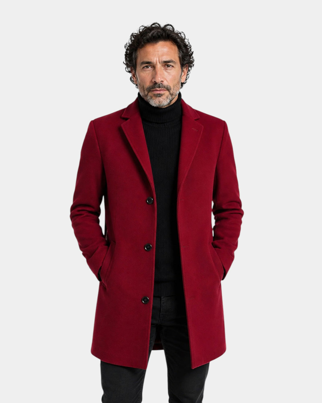 Valdric | Homme Manteau Laine Boutonné - Camel - Image 5