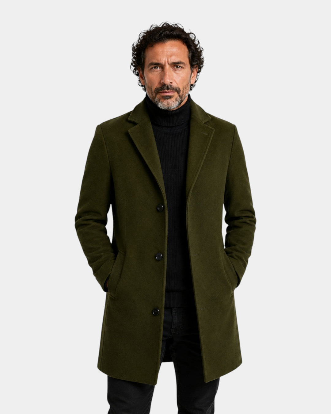 Valdric | Homme Manteau Laine Boutonné - Camel - Image 8