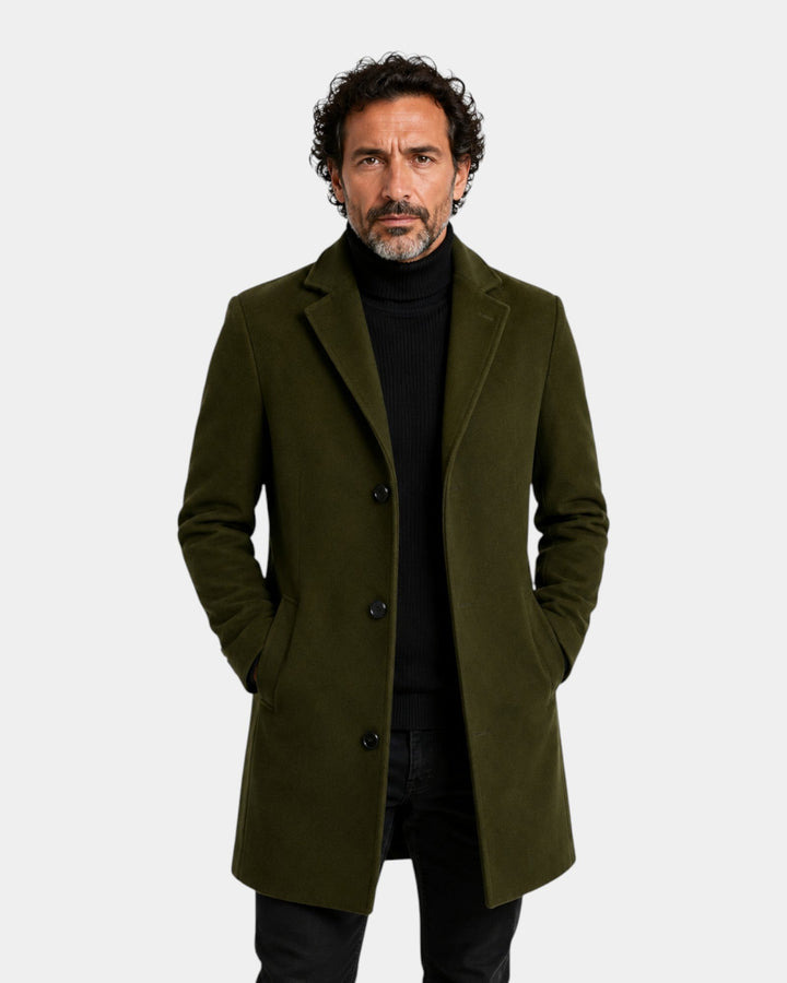 Valdric | Homme Manteau Laine Boutonné - Camel - Image 8