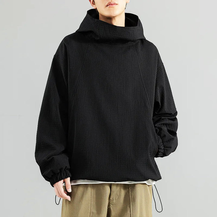 Valdric | Homme Sweat à Capuche Oversize - Black - Image 5