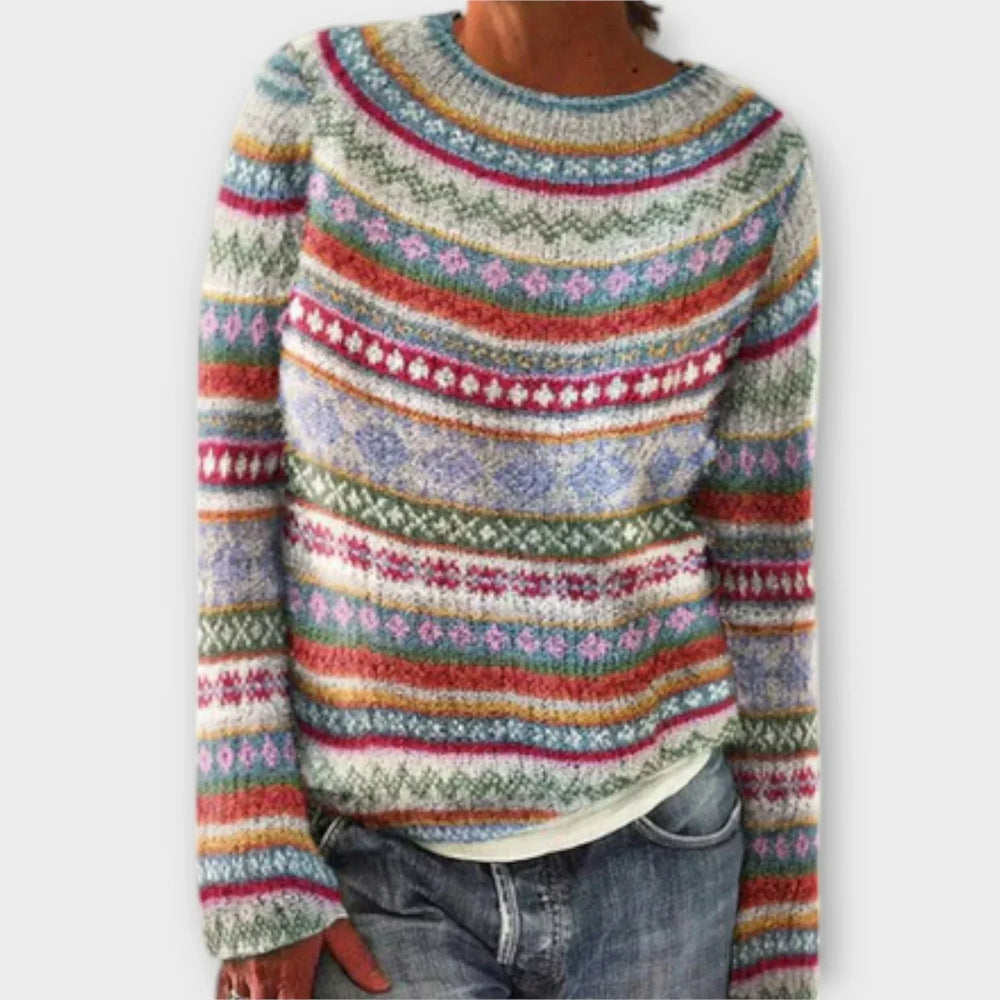 Valerine | Women's Fair Isle Long Sleeve Sweater - Image 2