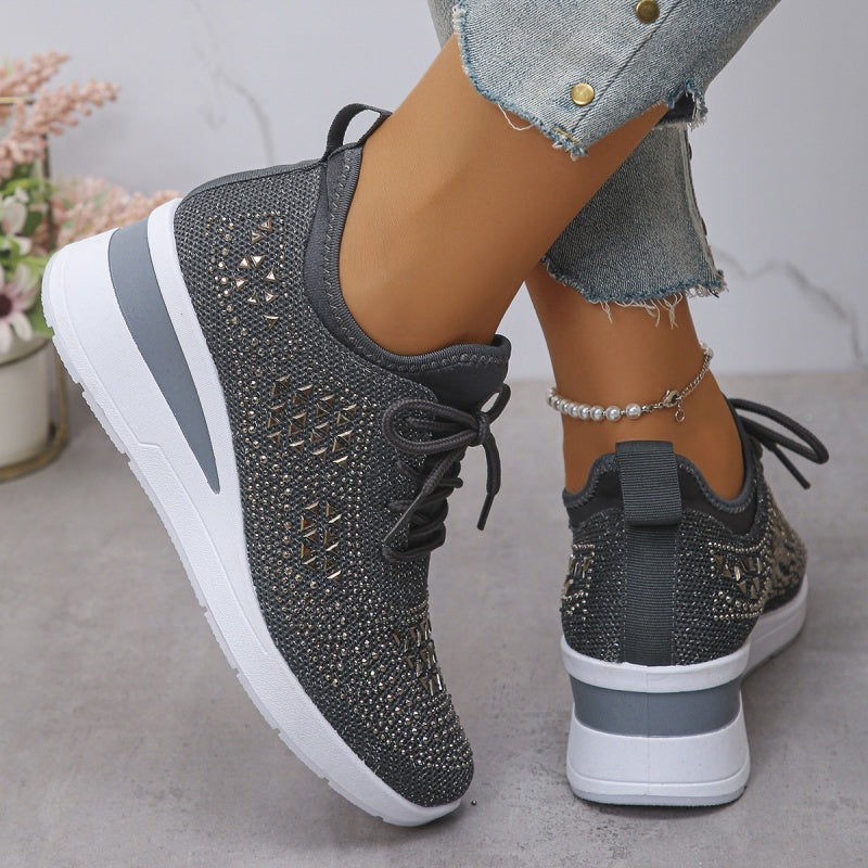 Valmyre | Baskets Femme Strass Semelle Compensée - Image 11
