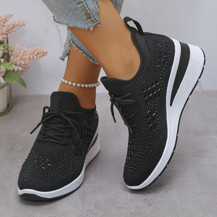 Valmyre | Baskets Femme Strass Semelle Compensée - Image 12
