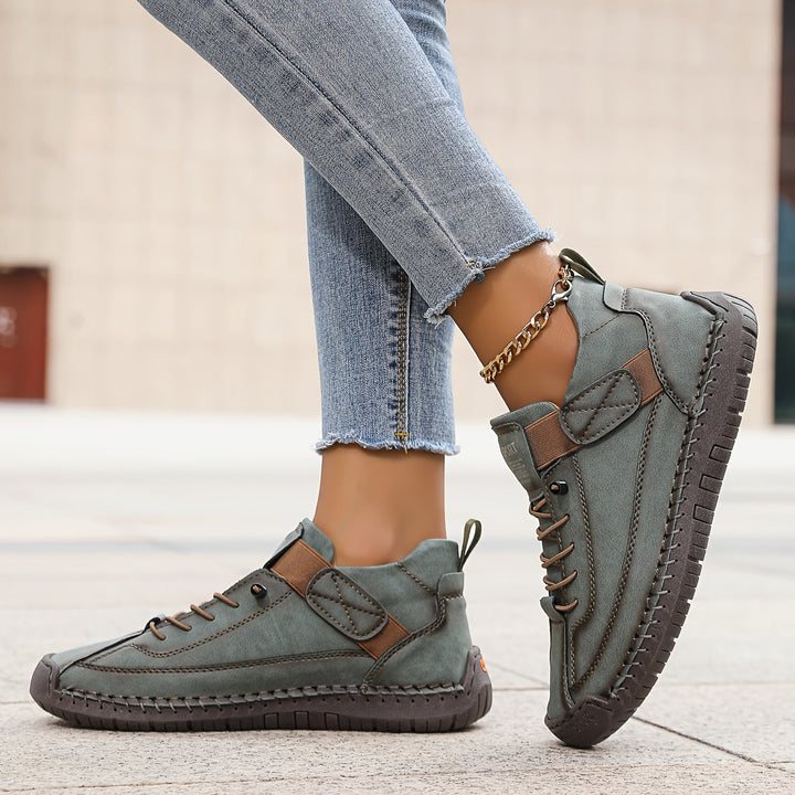 Veldorine | Femme Baskets Confort Quotidien - Khaki - Image 1