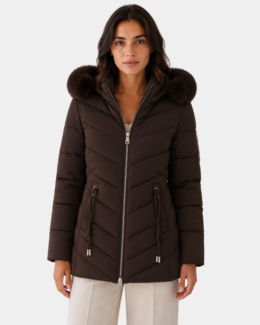 Éveline | Manteau puffer femme à capuche fourrure - Image 2