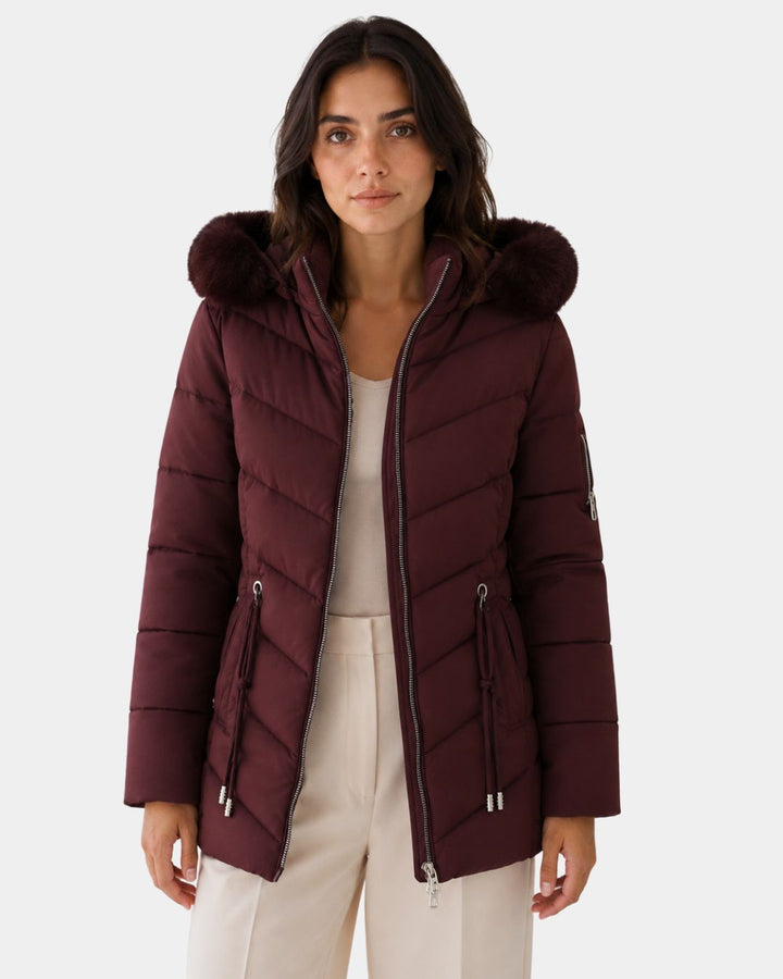 Éveline | Manteau puffer femme à capuche fourrure - Image 4