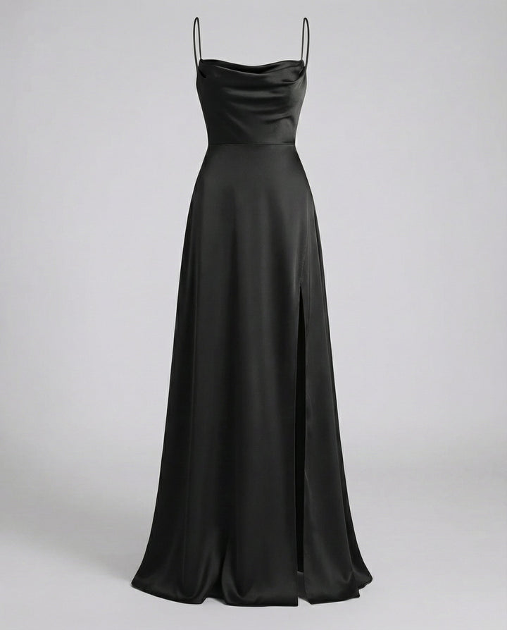 Vélorind | Robe Femme Longue Satinée à Fente - Burgundy - Image 11