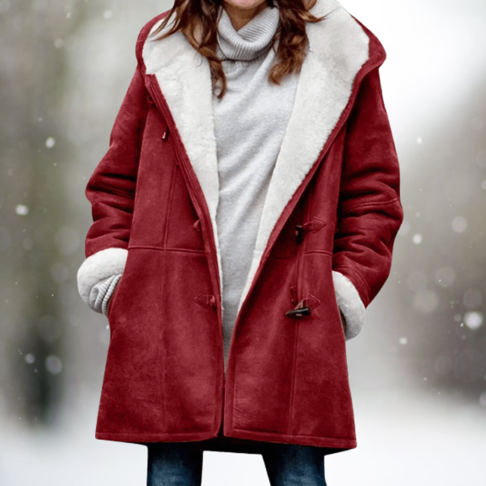 Véloryne | Manteau Femme Hiver Doublure Sherpa Capuche - Black - Image 2