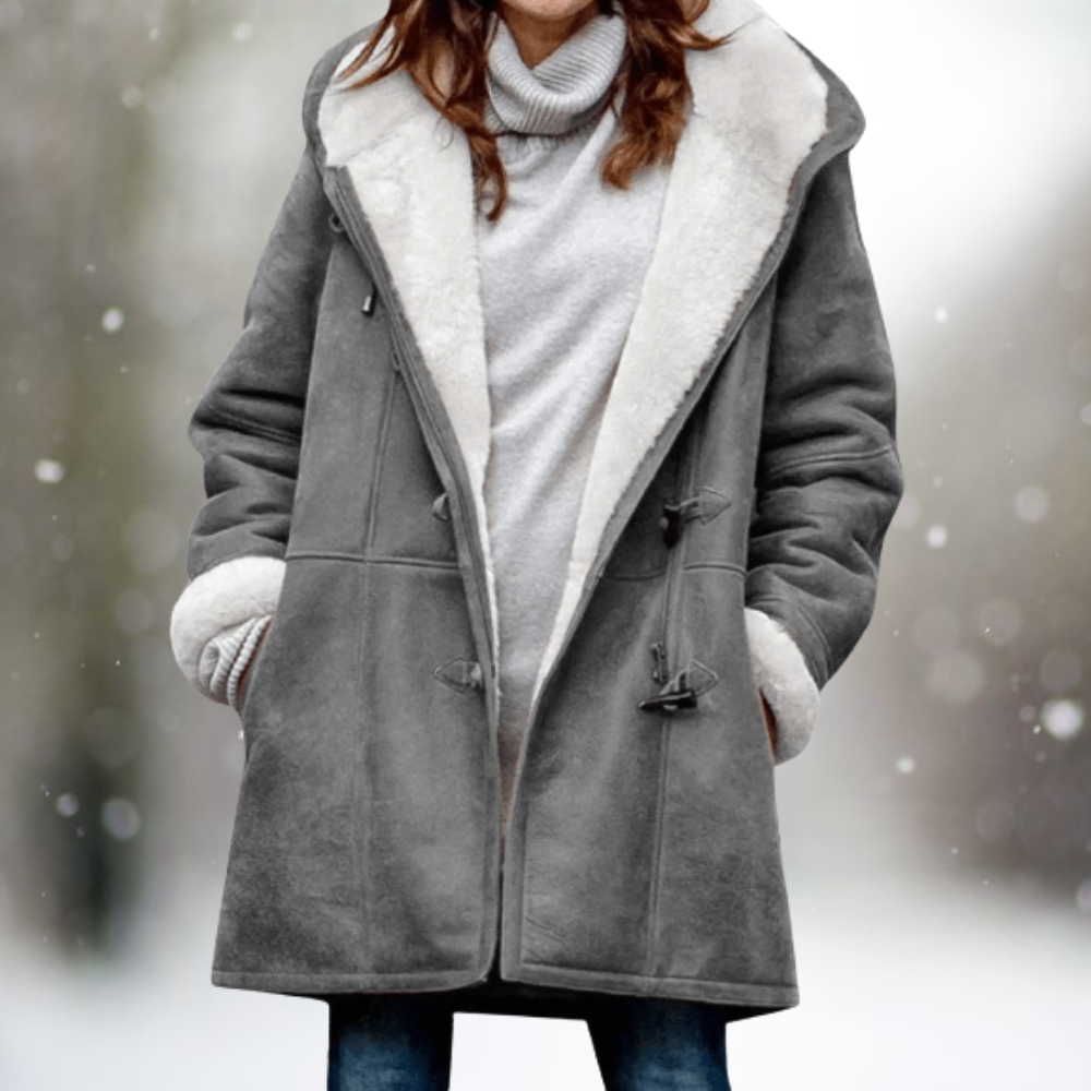 Véloryne | Manteau Femme Hiver Doublure Sherpa Capuche - Black - Image 3