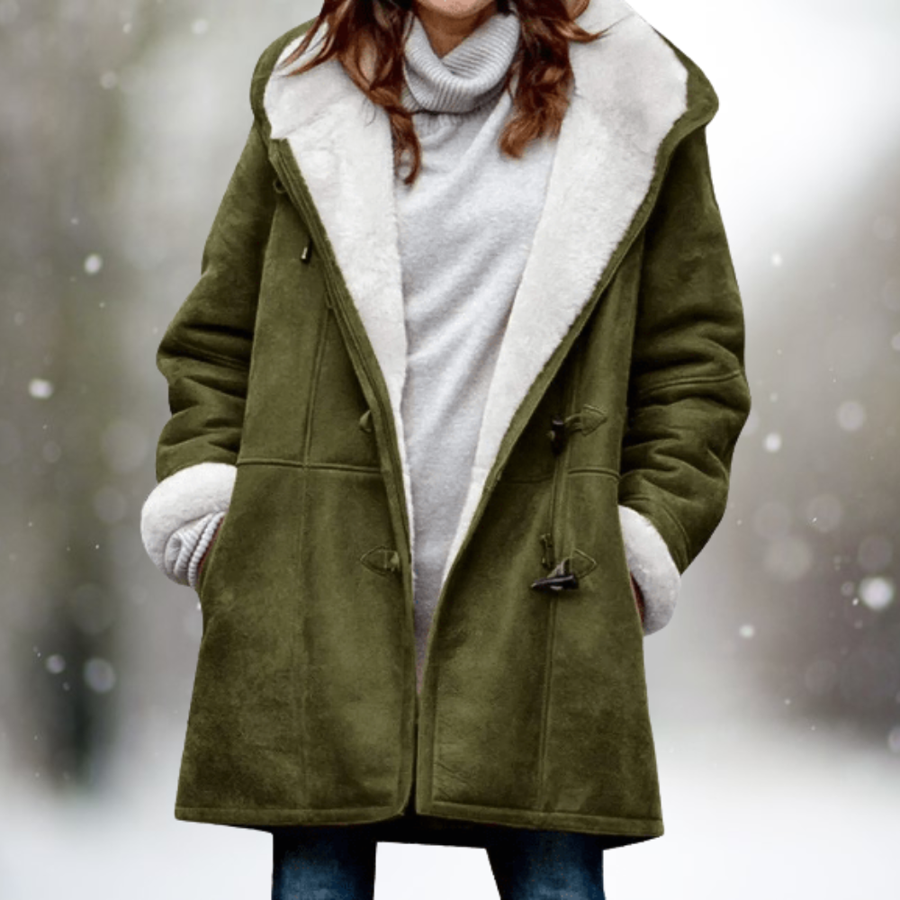 Véloryne | Manteau Femme Hiver Doublure Sherpa Capuche - Black - Image 4