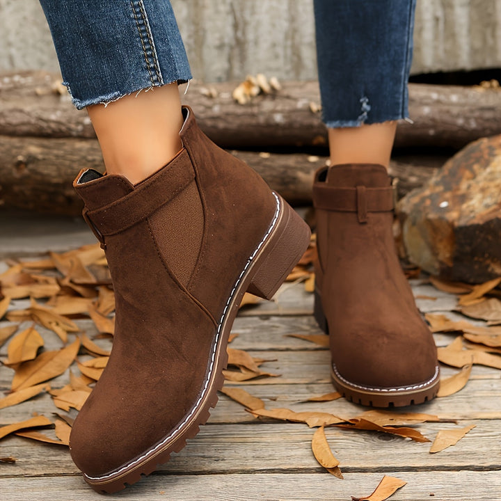 Volveine | Femme Bottines Chelsea Talon Bloc - Brown - Image 4