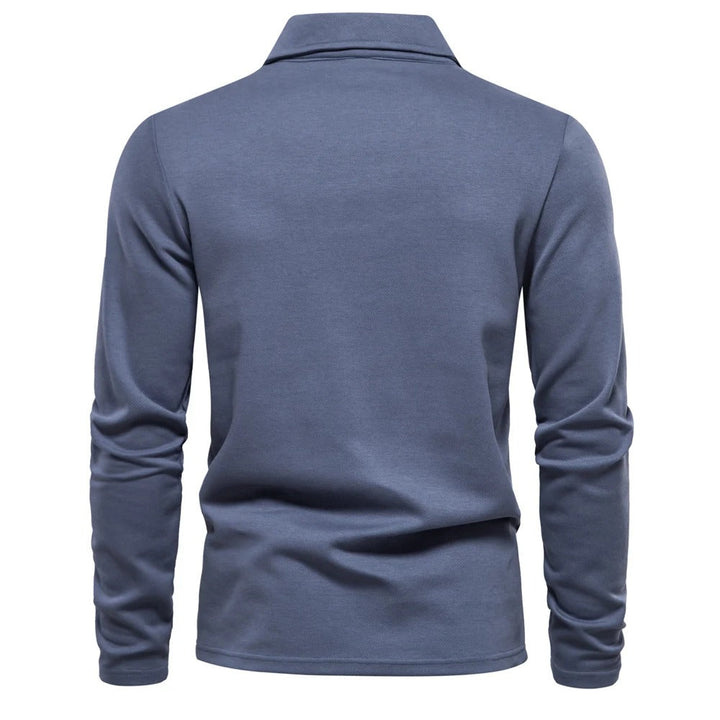 Vordric | Homme Polo Manches Longues Col Classique - Cream - Image 6