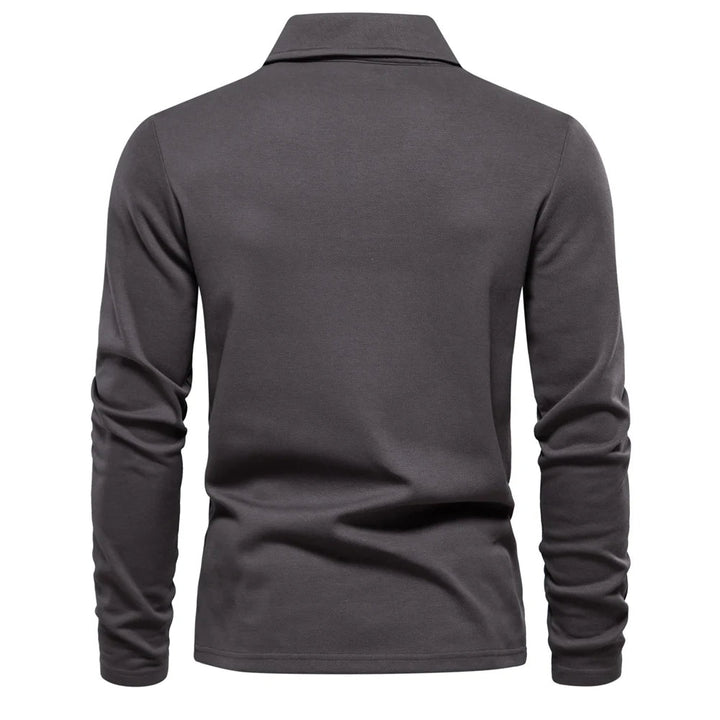 Vordric | Homme Polo Manches Longues Col Classique - Cream - Image 7