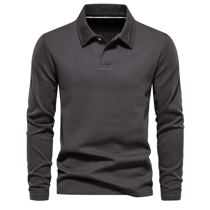 Vordric | Homme Polo Manches Longues Col Classique - Cream - Image 8
