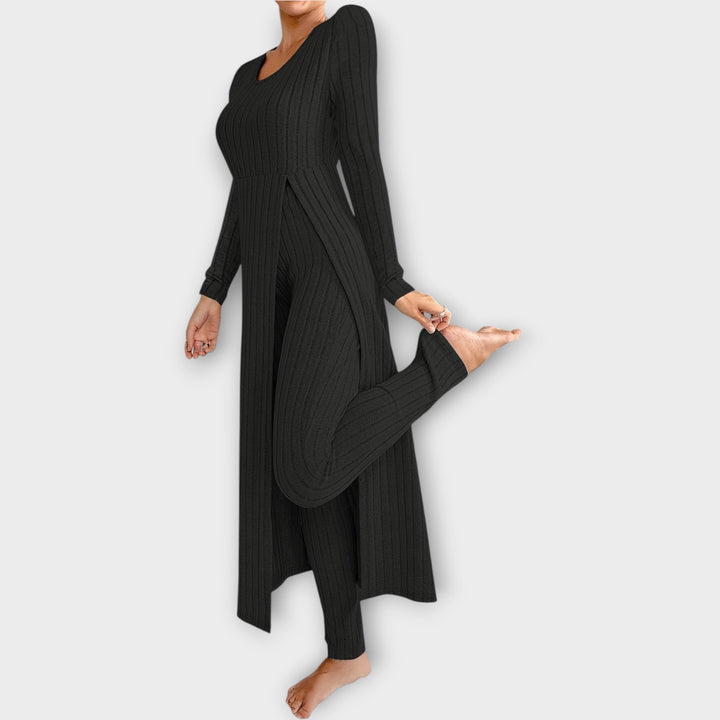 Érwyne | Femme Ensemble Côtelé Cardigan Long et Pantalon — vue 2