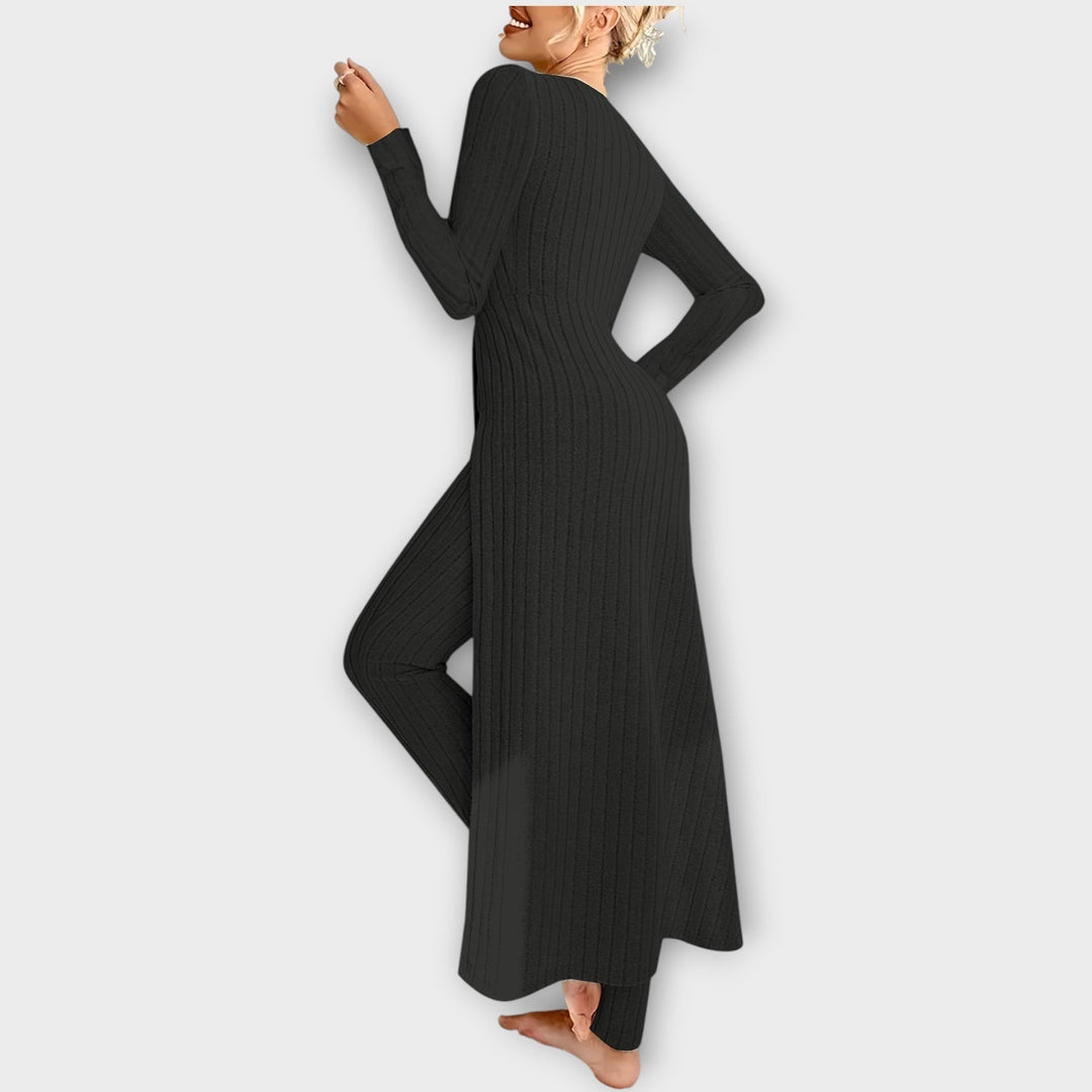Érwyne | Femme Ensemble Côtelé Cardigan Long et Pantalon — vue 3